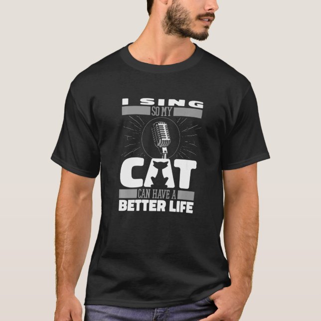 Choirmaster Cat Singing  Singer Choir Director T-Shirt (Front)