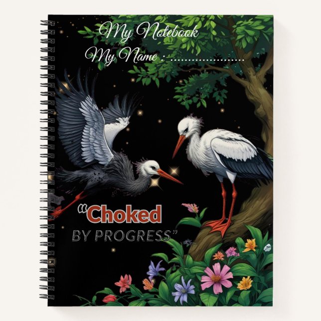 Choked by Progress – Climate Awareness Notebook (Front)