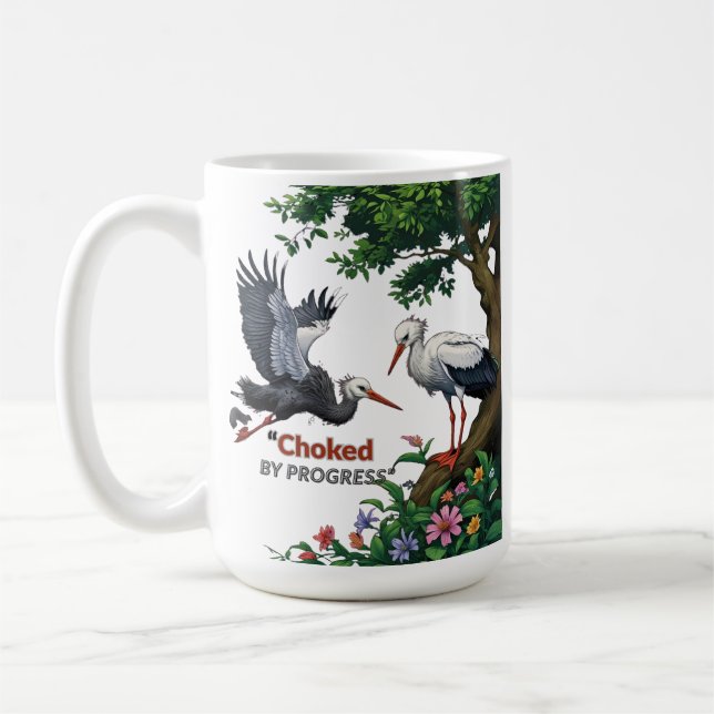 Choked by Progress – Eco Awareness Mug (Left)
