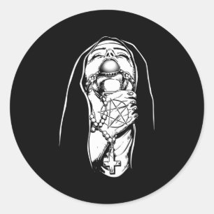 Choked Up Nun Classic Round Sticker