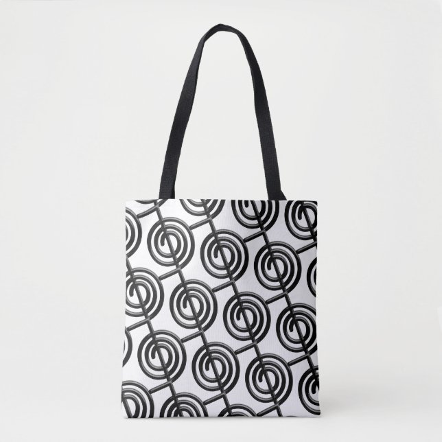 Chokurie Tilted Black on White Tote Bag (Front)
