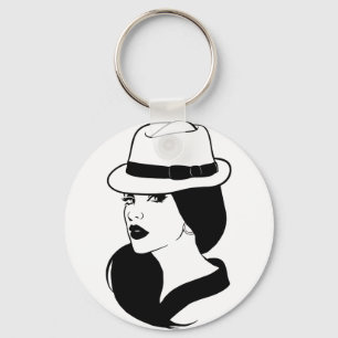 Chola Mexican Latina Girl Womans Face Art  Key Ring