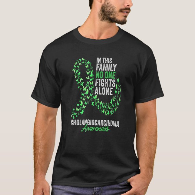 Cholangiocarcinoma Awareness Month Butterflies Gre T-Shirt (Front)