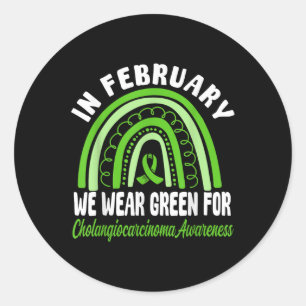 Cholangiocarcinoma Awareness Wear Green Ribbon  Classic Round Sticker