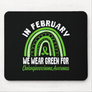 Cholangiocarcinoma Awareness Wear Green Ribbon Mouse Mat