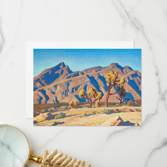 Chollas Against the Mountains by Maynard Dixon Thank You Card (Front/Back In Situ)