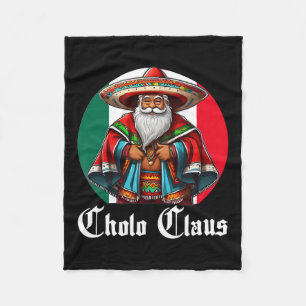 Cholo Christmas - Cholo Claus - Fun Mexican Santa  Fleece Blanket