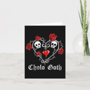 Cholo Goth Heart Skull Rose Thorns Gothic Tattoo  Card