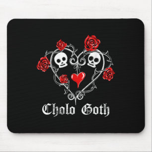 Cholo Goth Heart Skull Rose Thorns Gothic Tattoo Mouse Mat