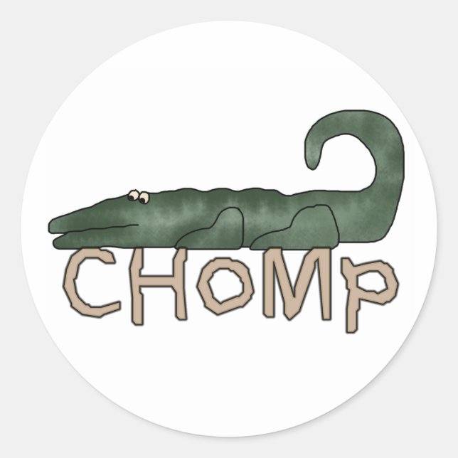 Chomp Alligator Tshirts and Gifts Classic Round Sticker (Front)