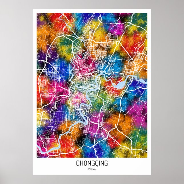 Chongqing China City Map Poster (Front)