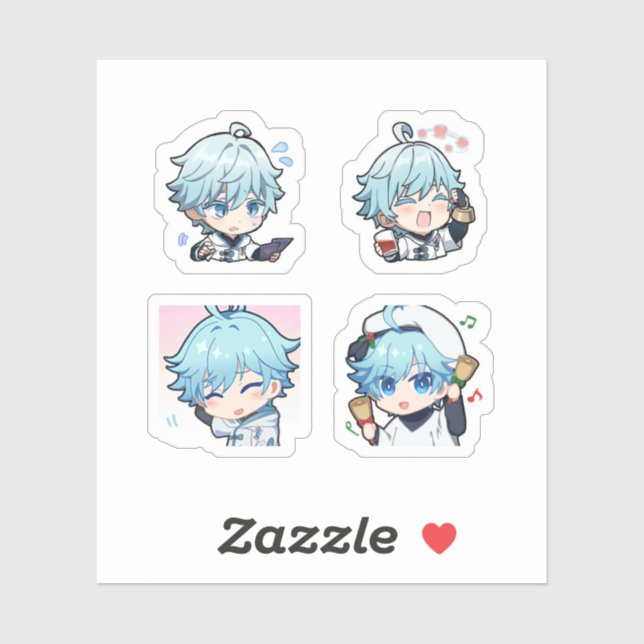 Chongyun Genshin Impact 4 Pack Sticker Sheet (Sheet)