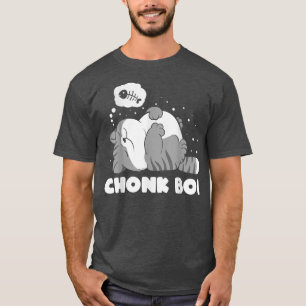Chonk Boi Lazy sleepy Cat Funny meme design T-Shirt