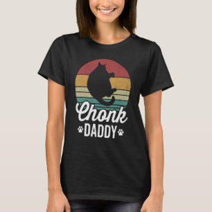 Chonk cat daddy fat cat owner retro sunset eightie T-Shirt