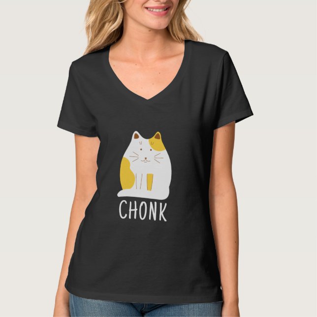 Chonk Cat Funny Scale Meme T-Shirt (Front)