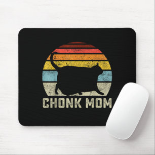 Chonk Cat Mum Scale Meme Funny Retro Style Mummy C Mouse Mat