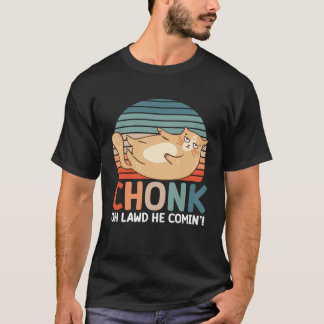 Chonk Cat Scale Meme  Retro Humourous Vintage Kitt T-Shirt