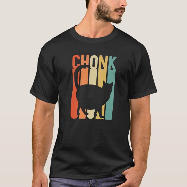 Chonk Fat Cat Dad Men Lazy Retro Christmas Oh Lawd T-Shirt (Front)