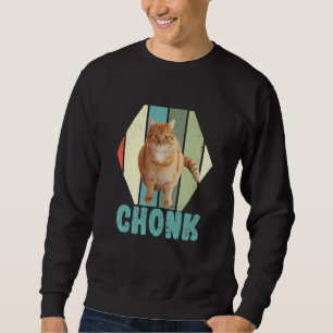 Chonk Retro Fat Cat Memes Vintage Cats Veterinaria Sweatshirt