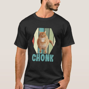 Chonk Retro Fat Cat Memes Vintage Cats Veterinaria T-Shirt