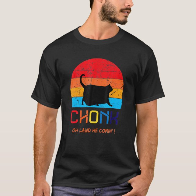Chonk Scale Cat Meme T-Shirt (Front)