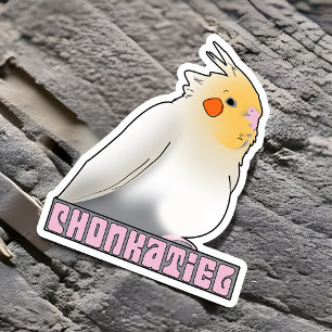 Chonkatiel Funny Cockatiel Cute Fluffy Pudgy Bird