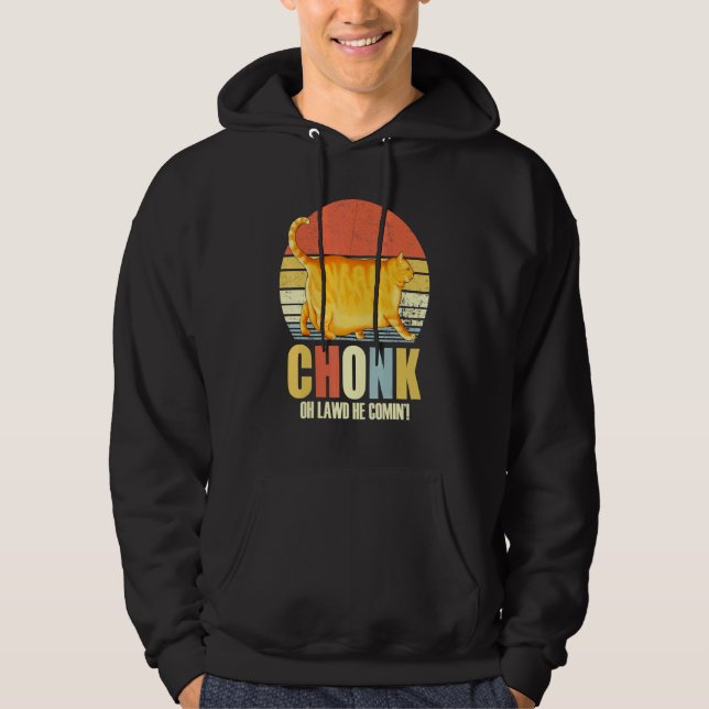 Chonker Fat Cat Chonky Meme Hoodie (Front)