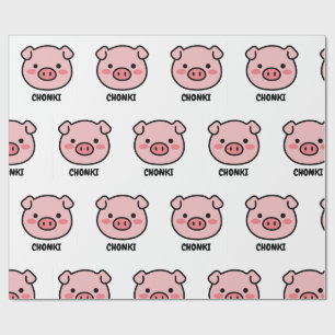 Chonki The Lazy Pig - Cute Chonkibao Face Wrapping Paper