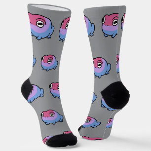 Chonky Bisexual Frog Queer Socks Cute Bi Pride