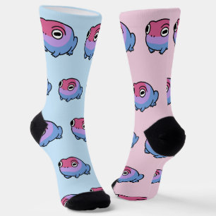 Chonky Bisexual Frog Queer Socks   Cute Bi Pride 