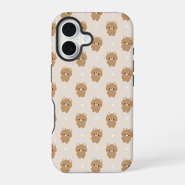 Chonky Brown Bear iPhone 16 Case (Back)