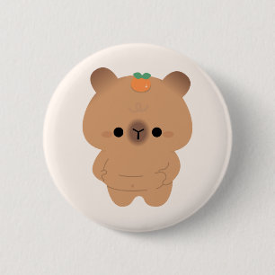 Chonky Capybara 6 Cm Round Badge
