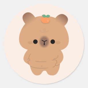 Chonky Capybara Classic Round Sticker