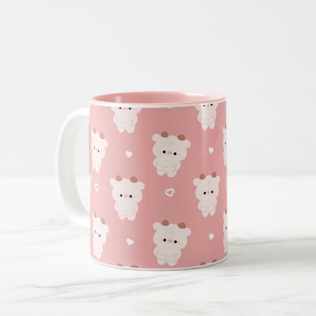 Chonky Cow Two-Tone Coffee Mug (Front Left)