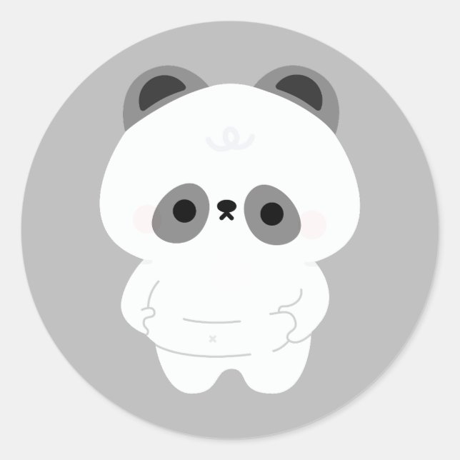 Chonky Panda Classic Round Sticker (Front)