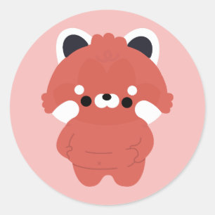 Chonky Red Panda Classic Round Sticker