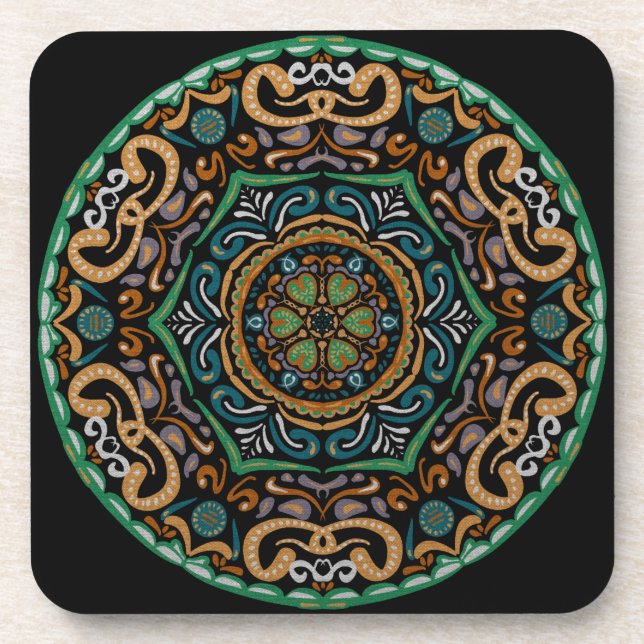 Chons Da Mandala (Customizable Background) Coaster (Front)