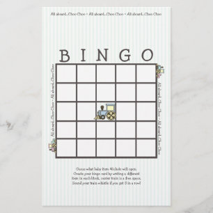 Choo Choo Baby Bingo Shower Game