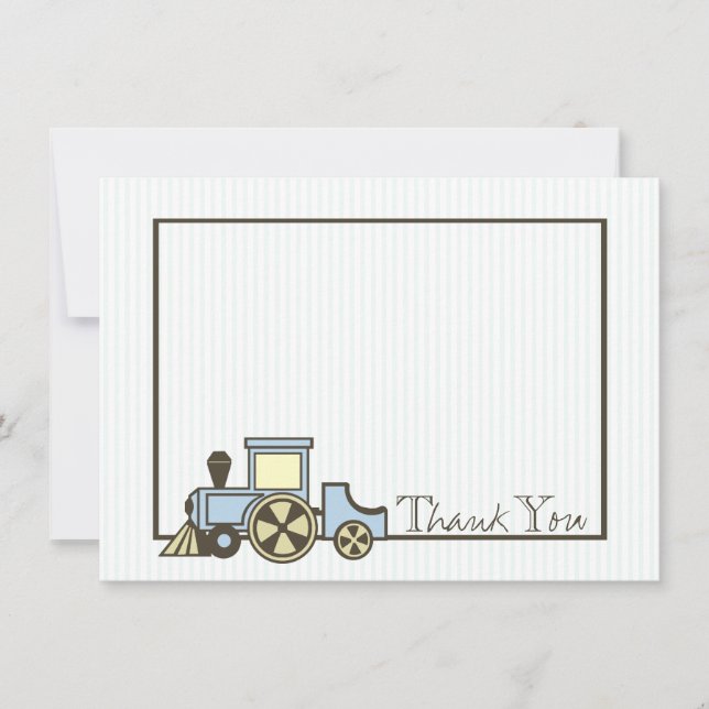 Choo Choo Baby Thank You Flat Note Note Card (Front)