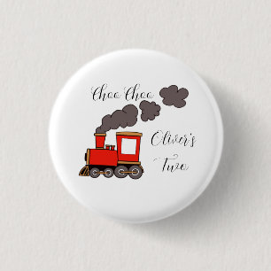 Choo Choo I’m Two red train birthday 3 Cm Round Badge