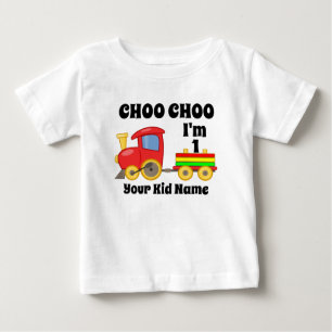 Choo Choo I'm 1 Years Old Train Kids Birthday Gift Baby T-Shirt