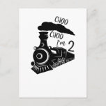 Choo Choo I'm 2, 2nd Birthday, Train Boy Postcard<br><div class="desc">Choo Choo I'm 2,  2nd Birthday,  Boy Train Design,  Two Year Old Saying,  Transportation Party Birthday Postcard Gift Classic Collection.</div>