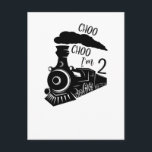 Choo Choo I'm 2, 2nd Birthday, Train Boy Postcard<br><div class="desc">Choo Choo I'm 2,  2nd Birthday,  Boy Train Design,  Two Year Old Saying,  Transportation Party Birthday Postcard Gift Classic Collection.</div>
