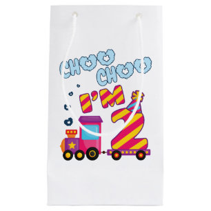 Choo Choo I'm 2 2nd Birthday Train Small Gift Bag