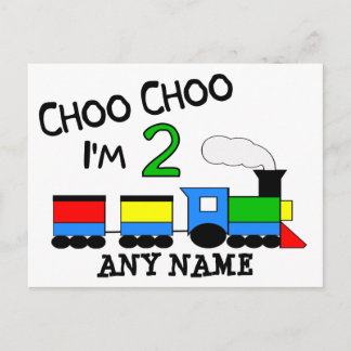 Choo Choo I'm 2! With TRAIN Postcard