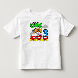 Choo Choo I'm 3 Shirt, Funny 3nd Birthday Toddler T-Shirt