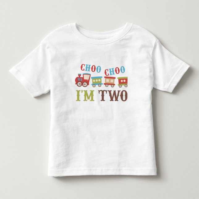 Choo Choo I'm Two Birthday T-shirt (Front)