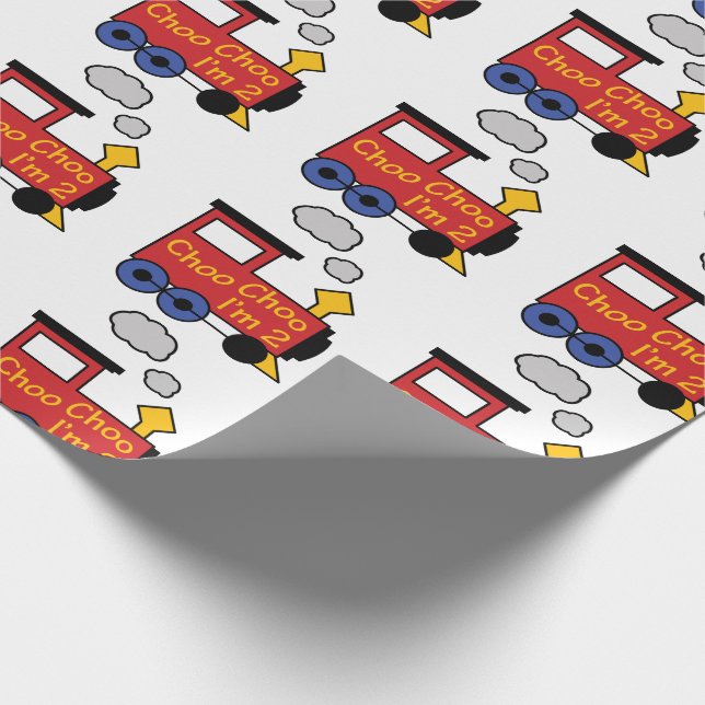 Choo Choo I'm Two Wrapping Paper (Corner)