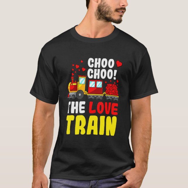 Choo Choo The Love Train Valentines Day Cute Heart T-Shirt (Front)