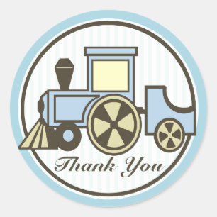 Choo Choo Train Baby Blue Classic Round Sticker